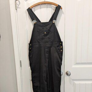 Organic Stretch Cotton Twill Relaxed Overalls - LARGE